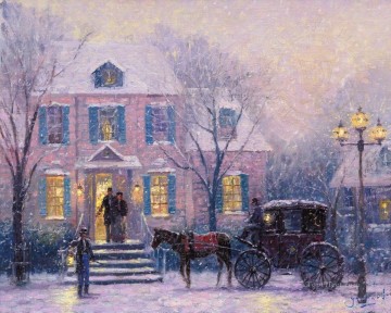 An Evening Out Robert Girrard TK Christmas Oil Paintings